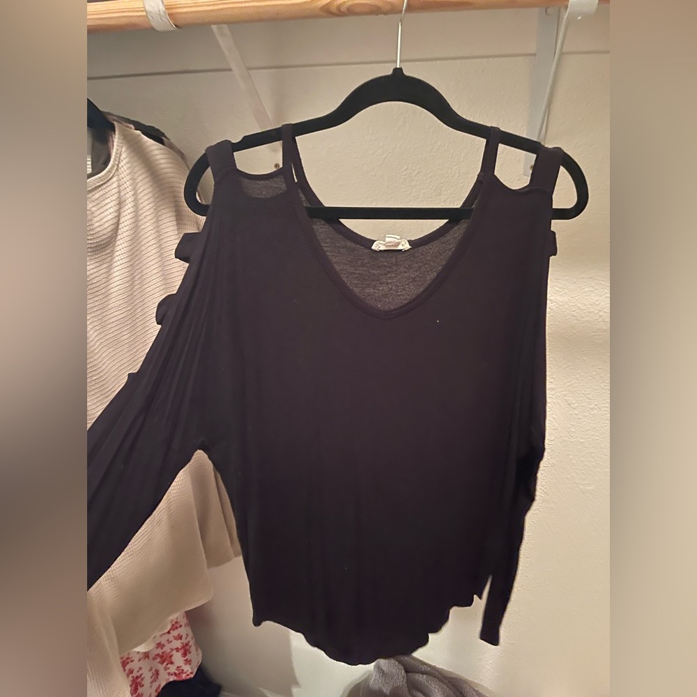 Black cutout shirt